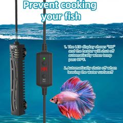Mini LED Display Aquarium Heater with Temperature Control