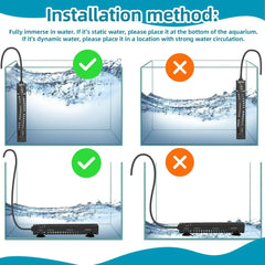 Mini LED Display Aquarium Heater with Temperature Control
